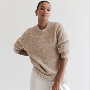 JENNI KAYNE Alpaca Boule Cocoon Crewneck in Oatmeal - Excellent Pre-Owned, XXL
